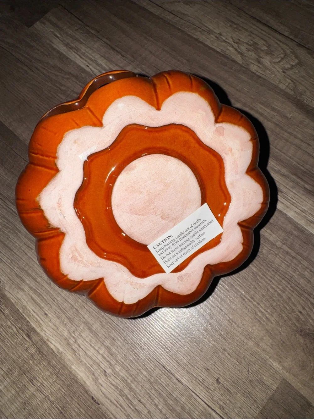 4” Terra Cotta Pumpkin Tea Light Candle Holder.